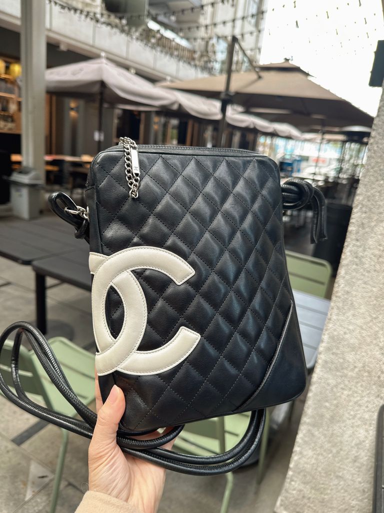 2003-2004 vintage chanel cambon black crossbody bag