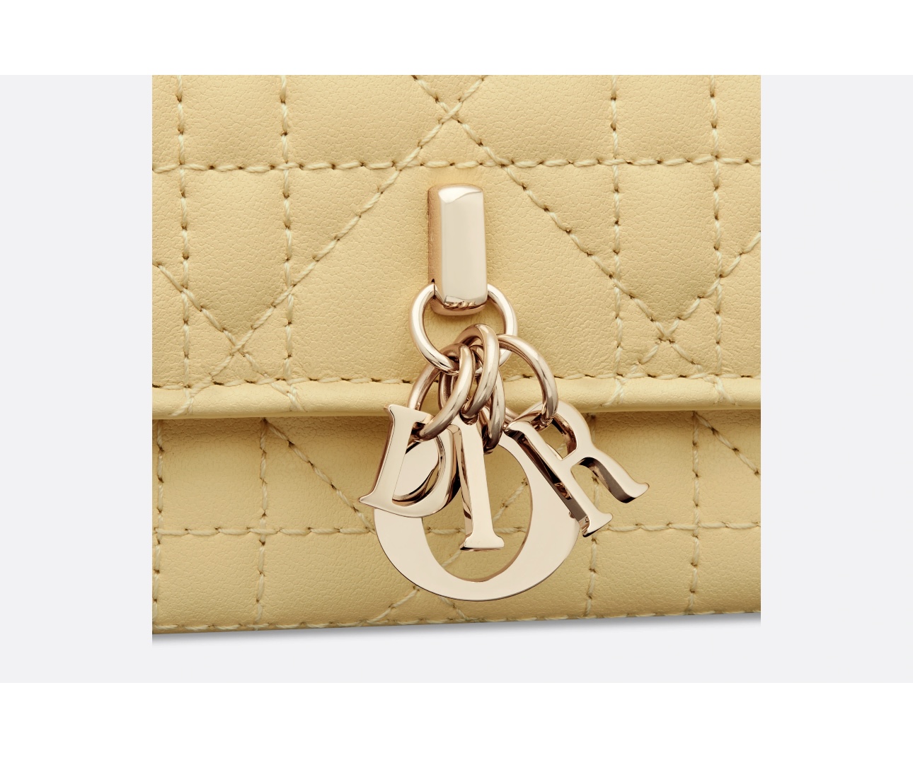 My Dior Glycine Wallet  Pastel Yellow Cannage Lambskin image3