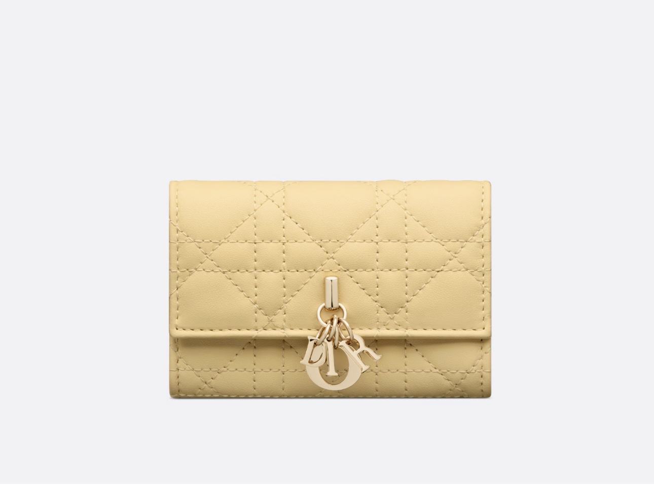 My Dior Glycine Wallet  Pastel Yellow Cannage Lambskin